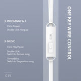 Слушалки CELEBRAT с микрофон G19, 3.5mm, 1.2m, бели