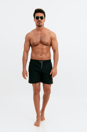 Ανδρικό Μαγιό Σορτς Black σε Μαύρο Χρώμα με Κορδόνι