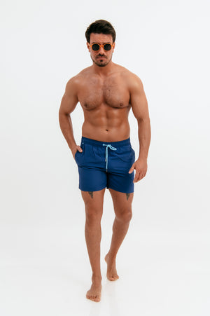 Ανδρικό Μαγιό Σορτς Blue σε Μπλε Χρώμα με Κορδόνι