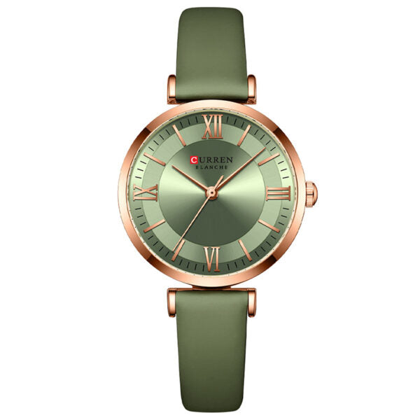 Curren 9079 Γυναικείο Ρολόι με Πράσινο Λουράκι και Πράσινο Καντράν
