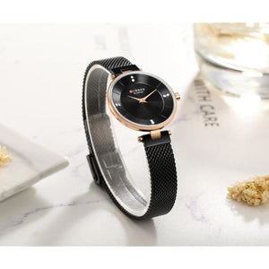 Curren 9031 Γυναικείο Ρολόι με μπρασελέ και μαύρο καντράν