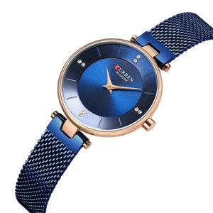 Curren Γυναικείο Ρολόι με μπλε μπρασελέ και μπλε καντράν