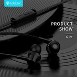 Слушалки CELEBRAT с микрофон G19, 3.5mm, 1.2m, черни