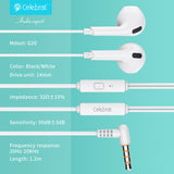 CELEBRAT слушалки с микрофон G20, 3.5mm, 1.2m, черни
