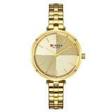 Curren 9043 Γυναικείο Ρολόι με χρυσό μπρασελέ και λευκό καντράν