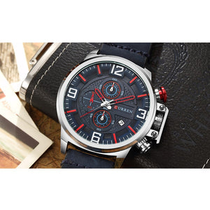 Curren 8278 Ανδρικό Ρολόι με Μπλε Λουράκι και Μπλε Καντράν Blue