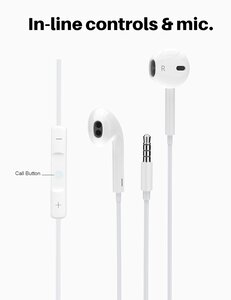 POWERTECH earphones με μικρόφωνο Classic, 3.5mm, 1.2m, λευκά