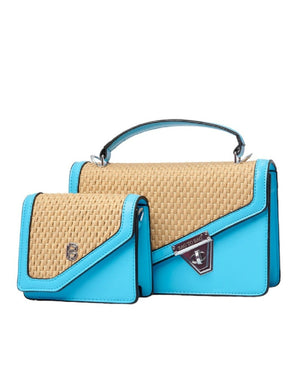 Τσάντα χειρός με τσαντάκι -SW8822 - ΓΑΛΑΖΙΟ