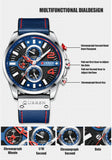 Curren 8393 Ανδρικό Ρολόι με Δερμάτινο Λουράκι και Μπλε Καντράν 