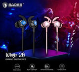 SADES gaming earphones Wings 20, 12mm, 3.5mm, 1.2m, ροζ