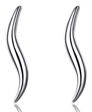 BAMOER σκουλαρίκια καρφωτά SCE600 σε σχέδιο κύματος, ασήμι 925, ασημί