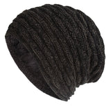 Плетена шапка с шапка SHO-0001, унисекс, черна
