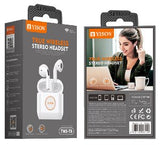 Слушалки YISON с кутия за зареждане T8, True Wireless, бели