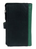 Дамски кожен портфейл GN 3-3771 черно-зелен