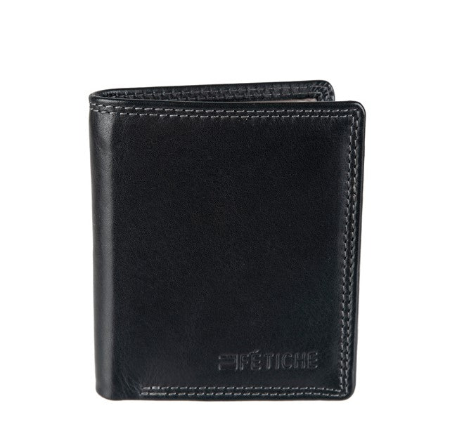 Ανδρικό Δερμάτινο Πορτοφόλι AN 9-954 Black-Grey