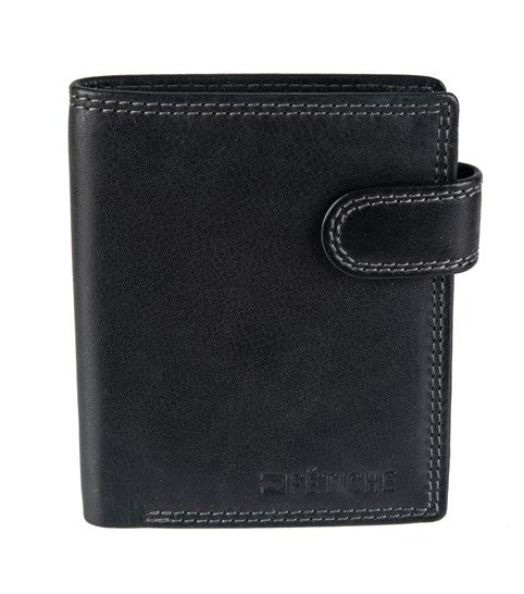 Ανδρικό Δερμάτινο Πορτοφόλι AN 9-955 Black-Grey