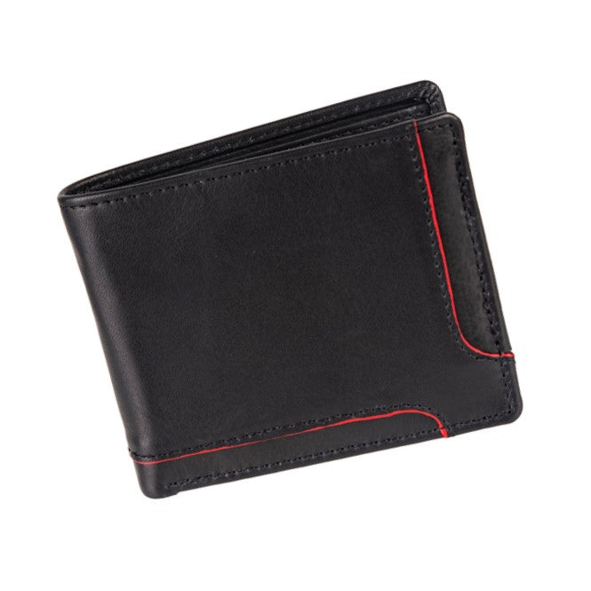 Ανδρικό Δερμάτινο Πορτοφόλι AN 9-957 Black-red
