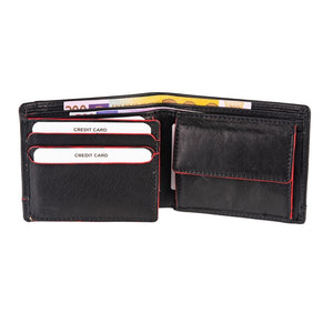 Мъжки кожен портфейл AN 9-957 Черно-червен