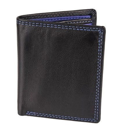 Ανδρικό Δερμάτινο Πορτοφόλι AN 9-954 Black-Blue