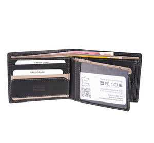 Мъжки кожен портфейл AN 9-952 черно-сив