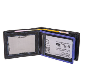 Мъжки кожен портфейл AN 9-951 черно-син