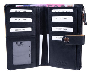 Γυναικείο Δερμάτινο Πορτοφόλι GN 3-3771 Black- Yellow