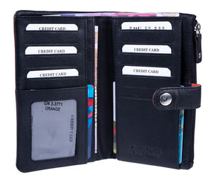 Γυναικείο Δερμάτινο Πορτοφόλι GN 3-3771 Black- Red