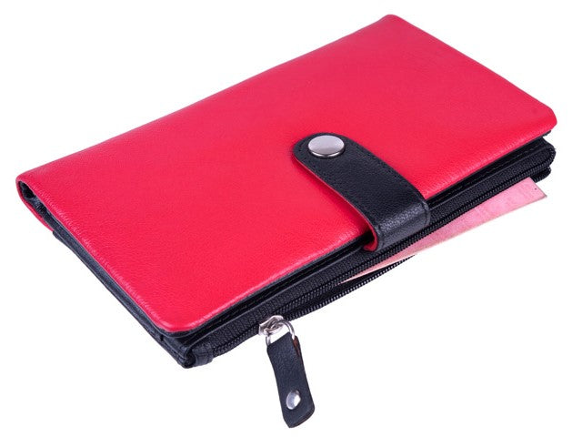 Γυναικείο Δερμάτινο Πορτοφόλι GN 3-3771 Black- Red
