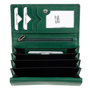 Μεγάλο Δερμάτινο Γυναικείο Πορτοφόλι AN 1-793 Πράσινο