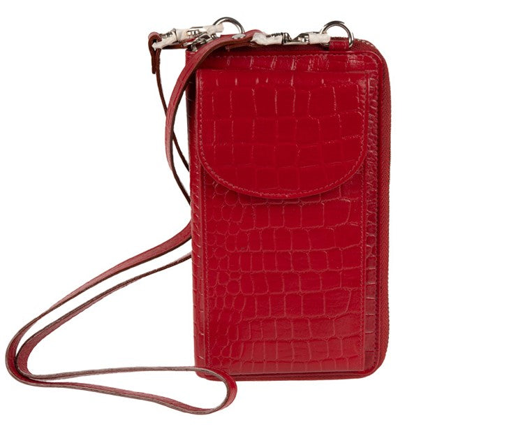 Γυναικείο Δερμάτινο Πορτοφόλι Croco CP 20-805 Red