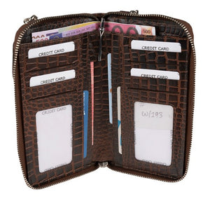 Γυναικείο Δερμάτινο Πορτοφόλι Croco CP 20-805 Brown