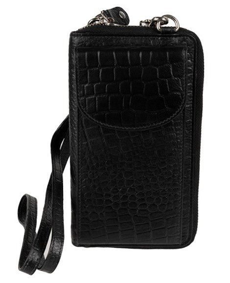 Γυναικείο Δερμάτινο Πορτοφόλι Croco CP 20-805 Black