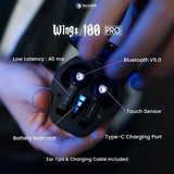 Геймърски слушалки SADES Wings 100 Pro, кутия за зареждане True Wireless, черни