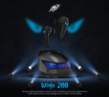 Геймърски слушалки SADES Wings 200 с калъф за зареждане, True Wireless, черни