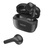 Слушалки YISON с кутия за зареждане TWS-T6, True Wireless, черни