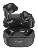 YISON earphones με θήκη φόρτισης TWS-T6, True Wireless, μαύρα