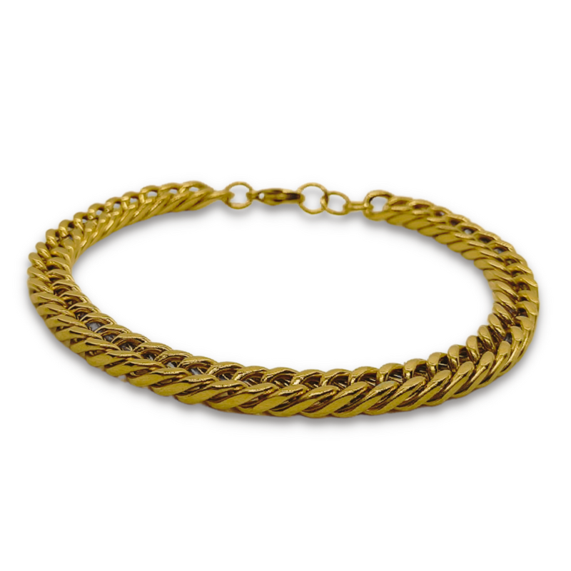 Ατσάλινο Βραχιόλι ΑΑ-20 Gold Chain 8MM