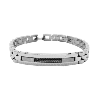 Ατσάλινο Βραχιόλι ΑΑ-30 Ασημί 9MM