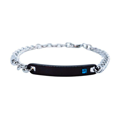 Ατσάλινο Βραχιόλι ΑΑ-32 Ασημί-Μαύρο 7MM