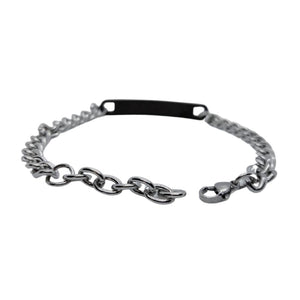 Ατσάλινο Βραχιόλι ΑΑ-32 Ασημί-Μαύρο 7MM