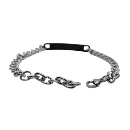 Ατσάλινο Βραχιόλι ΑΑ-32 Ασημί-Μαύρο 7MM