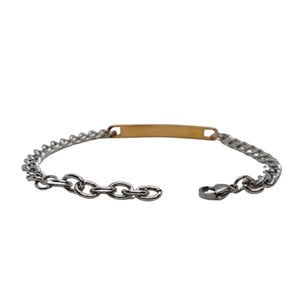 Ατσάλινο Βραχιόλι ΑΑ-34 Ασημί-Μπρονζέ 7MM