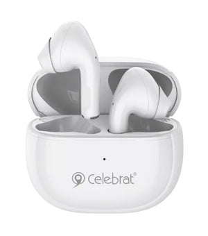Слушалки CELEBRAT с кутия за зареждане W31, True Wireless, бели