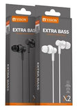 YISON earphones με μικρόφωνο X2, 3.5mm, 1.36m, λευκά