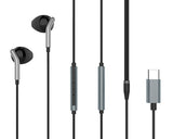 YISON earphones με μικρόφωνο X6, Type-C, 1.2m, μαύρα