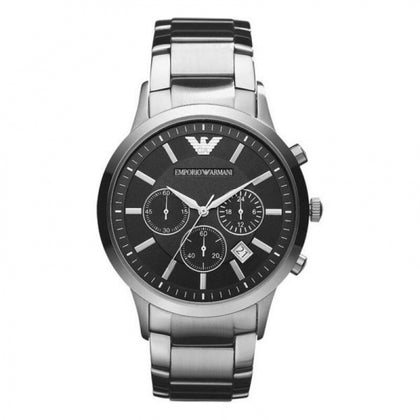 Emporio Armani AR2434 Ρολόι Χρονογράφος με Μεταλλικό Μπρασελέ σε Ασημί χρώμα