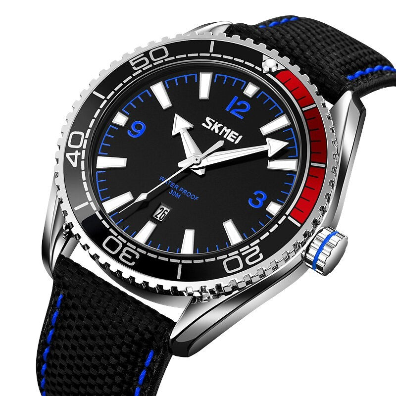 Skmei 9291 Ανδρικό Ρολόι με υφασμάτινο λουράκι - Black Blue