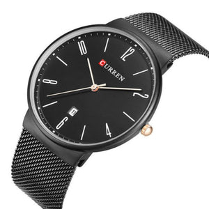 Curren 8257 Γυναικείο Ρολόι με μαύρο μπρασελέ και μαύρο καντράν