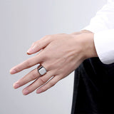 Стоманен мъжки пръстен N-02 Сребро 