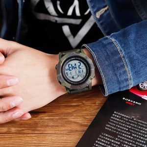 Skmei Ανδρικό Ρολόι Αδιάβροχο με Καουτσουκ Λουράκι 1476 Army Green